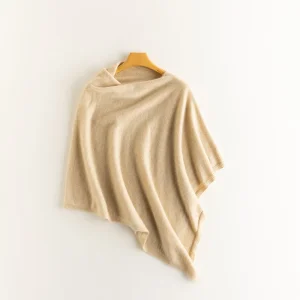Cashmere Beige Natural Handmade Poncho Cape One Size Fits All