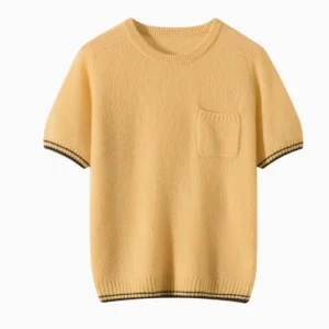 Cashmere Mix SilkFemale Warm Lightweight Fitting  Knitted Crew Neck t Shirt