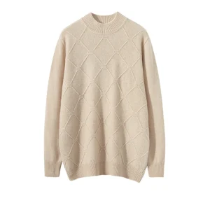 In Stock Men's Wool Knit Pullover Sweater Available Solid Color Thickened O-Neck Wool Sweater Top