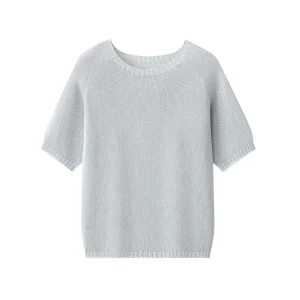 2026 Summer New Arrival: Mulberry Silk Blend T-Shirt Women's Round Neck Seamless Knitted Mulberry Silk Short-Sleeve