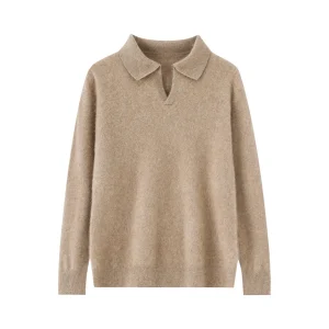 Hot Selling Item Men's Lapel Wool Knit Base Layer Solid Color Wool Sweater Direct Sales