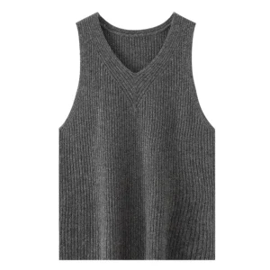 100% Pure Cashmere Knitted Camisole Women's V-neck Winter Short Sleeveless Cashmere Inner Layer Cashmere Base Layer