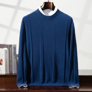 2026 Cashmere Sweater Men Mongolia Cashmere Sweater Crewneck Plain Soft Black Knitted Cashmere Wool Pullover Men
