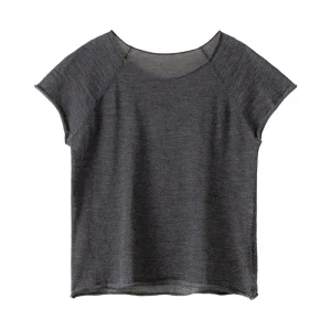 100% Cashmere Women's Short-Sleeve Inner Mongolia Cashmere Crew Neck Pullover Breathable Summer Cashmere Tops