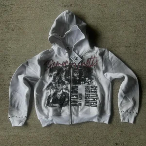 Men's Cotton Zip up Hoodies Oversized Dtg Print Hoodies Vintage Streetwear Zipper Hoodie