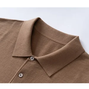 2026 Inner Mongolia Wool Men Sweater Casual Summer Polo Sweater  Wool Short Sleeves Wool  Sweater
