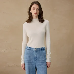 Autumn Winter Cashmere Base Shirt Wool Knit Half Turtleneck Pullover Sweater for Women Slim Fit Inner Layer Sweater for Women